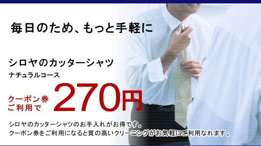 カッターシャツ、クーポン券ご利用で262円